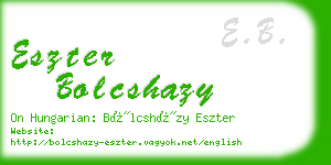 eszter bolcshazy business card